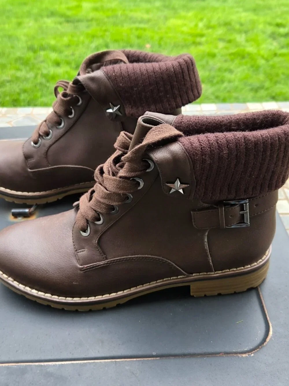 Tommy Hilfiger Tworanda2 Brown Lace-Up Ankle Chukka Combat Boot Size 8M